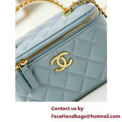 Chanel Lambskin, Resin  &  Gold-Tone Metal Clutch with Chain Bag AP3820 Light Blue 2025